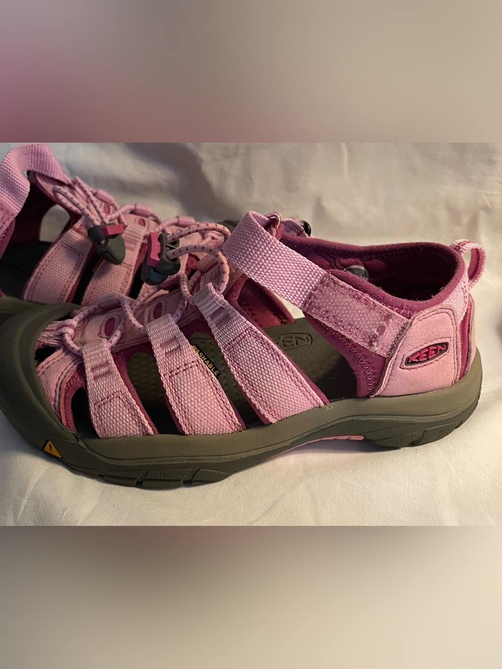 KEEN Newport H2 sandals for kids in a pink and gray colorway Adventure Sandals - Picture 8 of 11